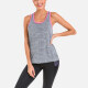 Women's Scoop Neck Contrast Trim Space Dye Workout Running Tank Top Gray Clothing Wholesale Market -LIUHUA