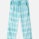 Woman's Casual Loose Elastic Waist Tie Dye Pant Cyan Clothing Wholesale Market -LIUHUA