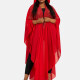 Women's Vintage Batwing Sleeve Open Front Hanky Hem Hooded Cardigan Red Clothing Wholesale Market -LIUHUA
