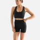Women's 2 Piece Workout Outfits Sports Bra Seamless Shorts Yoga Gym Activewear Set AB58-1# Black Clothing Wholesale Market -LIUHUA