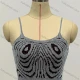 Wholesale Woman's Fashion Spaghetti Strap Zebra Stripe Knit Crop Sweater Cami Top 501 Clothing Wholesale Market Liuhua