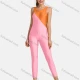 Wholesale Women's Sporty High Stretchy Crew Neck Sleeveless Colorblock Jumpsuit 32A 27A Clothing Wholesale Market Liuhua