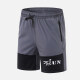 Men's Performance Workout Splicing Letter Athletic Shorts With Zip Pockets A066# Dark Gray Clothing Wholesale Market -LIUHUA