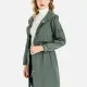 Women's Zip Up Drawstring Plain Hooded Rain Coat Olive Drab Clothing Wholesale Market -LIUHUA