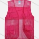 Wholesale Adult Mesh Zipper Front Supermarket Volunteer Uniform Vest With Pockets Rose Red Clothing Wholesale Market Liuhua
