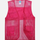 Adult Mesh Zipper Front Supermarket Volunteer Uniform Vest With Pockets Rose Red Clothing Wholesale Market -LIUHUA