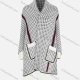 Wholesale Women's Houndstooth Print Tassel Trim Pocket Cover Up Cardigan 2866-470562# White Clothing Wholesale Market Liuhua