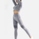 Women's 2 Piece Workout Outfits Sports Long Sleeve Seamless Leggings Yoga Gym Activewear Set AB26# Gray Clothing Wholesale Market -LIUHUA