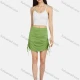 Wholesale Women's Casual Ruched Drawstring Side Plain Skirt 2227# 16# Clothing Wholesale Market Liuhua