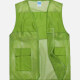 Adult Mesh Zipper Front Supermarket Volunteer Uniform Vest With Pockets Green Clothing Wholesale Market -LIUHUA