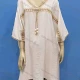 Wholesale Women's Vintage V Neck 3/4 Sleeve Embroidery Trim Short Dress White Clothing Wholesale Market Liuhua