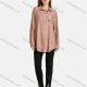 Wholesale Women's Casual Button Front Shirt Collar Long Sleeve Fake Pocket Letter Bronzed Print Plain Tunic 1 Clothing Wholesale Market Liuhua