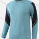 Wholesale Men's Athletic Long Sleeve Colorblock Letter Print Pullover Sweatshirt T226# Light Green Clothing Wholesale Market Liuhua