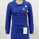 Women's Causal Plain Lapel Long Sleeve Flower Decor Top & Short Skirt Sets Blue Clothing Wholesale Market -LIUHUA