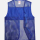Adult Mesh Zipper Front Supermarket Volunteer Uniform Vest With Pockets Medium Blue Clothing Wholesale Market -LIUHUA