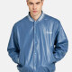 Men's PU Leather Baseball Jacket Blue Clothing Wholesale Market -LIUHUA