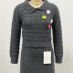 Women's Causal Plain Lapel Long Sleeve Flower Decor Top & Short Skirt Sets 505 Clothing Wholesale Market -LIUHUA