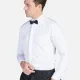 Men's Plain Long Sleeve Slim Fit Formal Dress Shirt With Bow Tie White Clothing Wholesale Market -LIUHUA