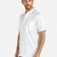 Men's Casual Allover Print Striped Trim Short Sleeve Patch Pocket Polo Shirt White Clothing Wholesale Market -LIUHUA