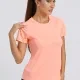 Women's Sporty Crew Neck Short Sleeve Plain Quick-dry Breathable Athletic T-shirt Orange Clothing Wholesale Market -LIUHUA