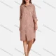 Wholesale Woman's Casual Long Sleeve Shirt Collar Bronzed Print Button Front Tunic 1 Clothing Wholesale Market Liuhua