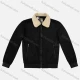 Wholesale Men's Suede Long Sleeve Detachable Fuzzy Collar Bomber Jackets 2997# Black Clothing Wholesale Market Liuhua