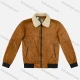 Wholesale Men's Suede Long Sleeve Detachable Fuzzy Collar Bomber Jackets 2997# Chocolate Clothing Wholesale Market Liuhua