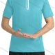 Wholesale Men's Sporty Contrast Color Short Sleeve Quick-dry Breathable Athletic Quarter Zip Polo Shirt Light Blue Clothing Wholesale Market Liuhua
