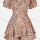 Women's Fashion Off Shoulder Pattern Ruffle Trim Tiered Hem Romper 004# Clothing Wholesale Market Liuhua