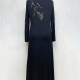 Women's Elegant Sequin Patch Pockets Maxi Dress Black Clothing Wholesale Market -LIUHUA