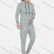 Wholesale Men's Casual Hooded Drawstring Flap Pockets Plain Hoodies & Ankle-Tie Pants 2-Piece Set 2232# 3# Clothing Wholesale Market Liuhua