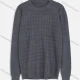 Wholesale Men's Round Neck Long Sleeve Plain Waffle Knitting Pullover Sweater Dark Gray Clothing Wholesale Market Liuhua