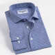 Men's Formal Stand Collar Long Sleeve Button Down Plaid Print Shirt Navy Clothing Wholesale Market -LIUHUA