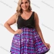 Wholesale Women's Plus Size One Piece Swimwear Tummy Control Swimsuit Floral Splicing Bathing Suit Purple Clothing Wholesale Market Liuhua