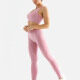 Women's 2 Piece Colorblock Workout Outfits Sports Bra Seamless Leggings Yoga Gym Activewear Set AB58-3# Pink Clothing Wholesale Market -LIUHUA
