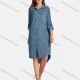 Wholesale Woman's Casual Long Sleeve Shirt Collar Bronzed Print Button Front Tunic 8 Clothing Wholesale Market Liuhua