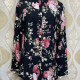 Women's Casual Collared Long Sleeve Floral Button Down Mid Length Shirt H75# Black Clothing Wholesale Market -LIUHUA