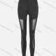 Wholesale Women's Sporty High Waist Cut Out Mesh Plain Elastic Leggings Black Wholesale Clothing Market & Suppliers -LIUHUAMALL