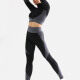 Women's 2 Piece Colorblock Workout Outfits Sports Long Sleeve Top Seamless Leggings Yoga Gym Activewear Set AB31# Black Clothing Wholesale Market -LIUHUA