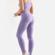 Women's 2 Piece Colorblock Workout Outfits Sports Bra Seamless Leggings Yoga Gym Activewear Set AB58-3# Purple Clothing Wholesale Market -LIUHUA