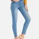 Women's Classic Casual Tailored Long Skinny Jeans Gray Blue Clothing Wholesale Market -LIUHUA