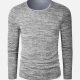 Men's Silm Fit Duo Layered Space Dye Long Sleeve T-Shirt X0029# Light Gray Clothing Wholesale Market -LIUHUA