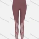 Wholesale Women's Sporty High Waist Mesh Pockets Patchwork Breathable Leggings Brick Red Clothing Wholesale Market Liuhua