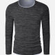Men's Silm Fit Duo Layered Space Dye Long Sleeve T-Shirt X0029# Dark Gray Clothing Wholesale Market -LIUHUA