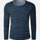 Men's Silm Fit Duo Layered Space Dye Long Sleeve T-Shirt X0029# Navy Clothing Wholesale Market -LIUHUA