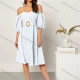 Wholesale Women's Casual Off Shoulder Spaghetti Strap Plain Dress With Belt 2# Clothing Wholesale Market Liuhua