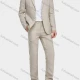 Wholesale Men's Linen Casual Slim Fit Lapel Plain Two Buttons Pocket 2 Pieces Suit Set Khaki Clothing Wholesale Market Liuhua