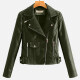 Women's Casual Lapel Zipper Pockets Crop Leather Plain Jacket 8# Clothing Wholesale Market -LIUHUA