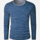 Men's Silm Fit Duo Layered Space Dye Long Sleeve T-Shirt X0029# Blue Clothing Wholesale Market -LIUHUA