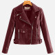Women's Casual Lapel Zipper Pockets Crop Leather Plain Jacket 10# Clothing Wholesale Market -LIUHUA